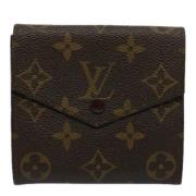 Pre-owned Brunt lerret Louis Vuitton lommebok