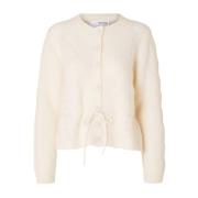 Birch Strikket Belte Cardigan med Feminine Detaljer