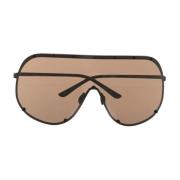 Sorte solbriller med buet linse