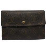 Pre-owned Brunt lerret Louis Vuitton lommebok