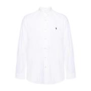 Hvit Button-Down Skjorte med Signatur Pony