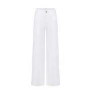 Stilige bukser med vide ben i ren hvit