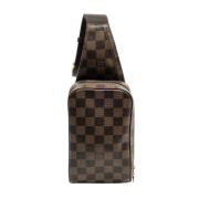 Pre-owned Brunt lerret Louis Vuitton skuldervesker