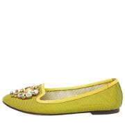 Pre-owned Yellow Mesh Dolce & Gabbana Flats