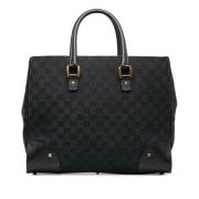 Pre-owned Svart lerret Gucci Tote