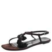 Pre-owned Brune semskede Prada-sandaler