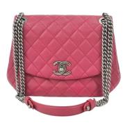 Pre-owned Rosa skinn Chanel skulderveske