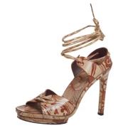 Pre-owned Brune Gucci-sandaler i skinn