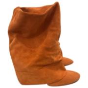 Pre-owned Oransje semsket Casadei stovler