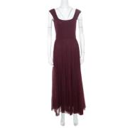 Pre-owned Burgunder strikket Ralph Lauren kjole