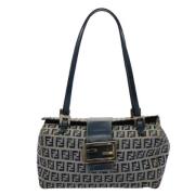 Pre-owned Navy Canvas Fendi Baguette