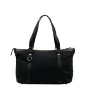 Pre-owned Svart lerret Gucci Tote