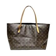 Pre-owned Brunt lerret Louis Vuitton Tote