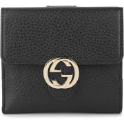 Sort skinnbifold lommebok med Gucci-logo