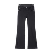 Sort Bootcut Denim Jeans med Spaltedesign