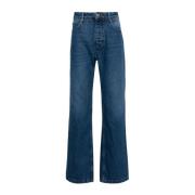 Blå Denim Jeans med Signatur Motiv