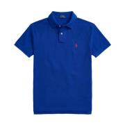 Blå Ribbet Polo T-skjorter og Polos