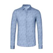 Blå Desoto Kent Skjorte med Trykt Struktur