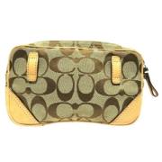 Pre-owned Brown Canvas Coach Clutch
