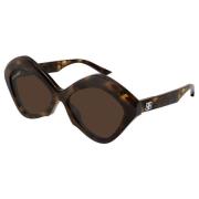 Mørk Havana solbriller med brun signatur