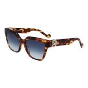Blonde Tortoise/Blue Shaded Sunglasses Lj768Sr