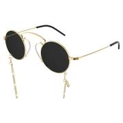 Gold/Grey Sunglasses with Gold Chain