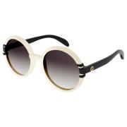 Solbriller i hvit svart/brun gråtonet