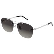 Rimless Sunglasses in Silver/Grey Shaded
