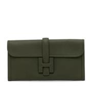 Pre-owned Gronn Hermes-clutch i skinn