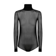 Sort Rayon Viscose Turtleneck Bodysuit