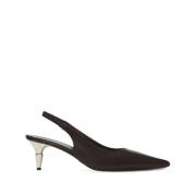 Sorte Spike Slingbacks -60Mm