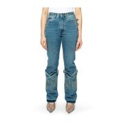 Vintage Blå Mini Cowboy Cuff Jeans