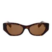 Moderne sommerfugl solbriller med speilende brune linser