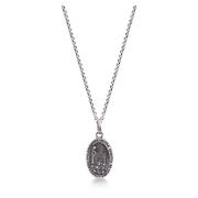 Men's Silver Necklace with Lady Of Fatima Amulet