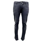 Sort Label Slim-Fit Svarte Jeans