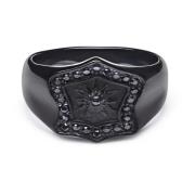 Men's Black Shield Ring