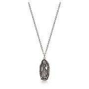 Men's Silver Necklace with Our Lady of Guadalupe Pendant