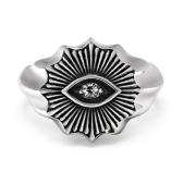 Men's Vintage Evil Eye Ring with Clear Crystal