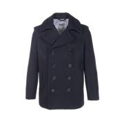 Klassisk Navy Peacoat med dobbeltradet knapper