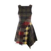 Multifarget Tartan Patchwork Kjole