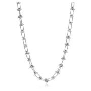 Women's Silver Barbed Wire Necklace