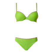 Grønt Lurex Bikini Sett