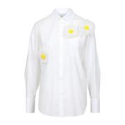Hvit Daisy Applique Skjorte
