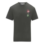 Grå Bomull T-skjorte med Regular Fit og Pol Anglada Grafikk