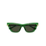 Kvinner Cateye Solbriller i Grønn Transparent