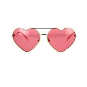 Hjerteformet solbriller med dobbel bro