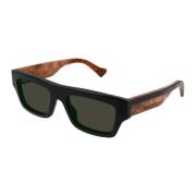 Svarte solbriller med flat topp og webtempel
