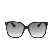 Trendy Rektangulære Solbriller med Metalllogo