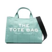 Grønn Medium Tote Bag med Logo Print