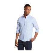 Blå Langarmet Button-Down Oxford Skjorte